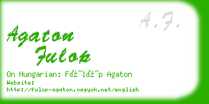 agaton fulop business card